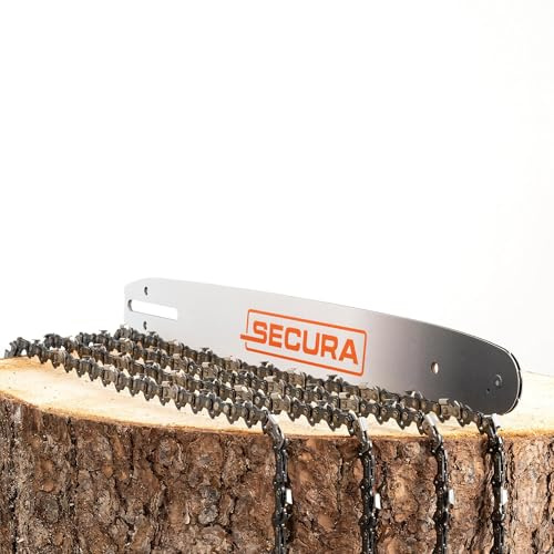 SECURA 4x Sägekette + Schwert 40cm | 3/8 | 1,1 mm | 56 TG | kompatibel mit Bosch, kompatibel mit Dolmar, kompatibel mit Makita | Kettensäge Motorsäge
