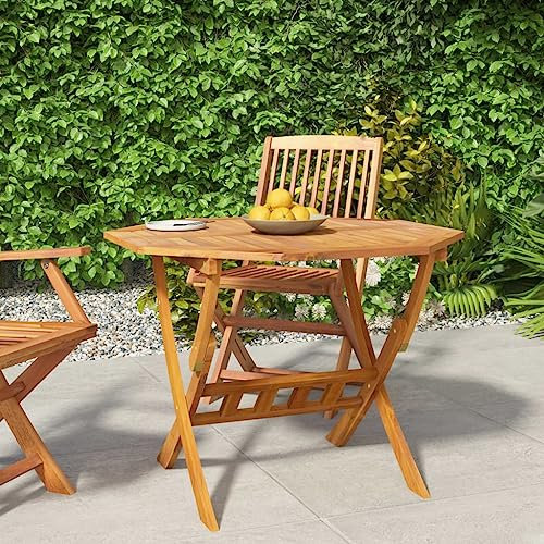 Massivholz Akazie Klapptisch Gartentisch 90x75cm Outdoor Möbel für Terrasse Deck oder Balkon