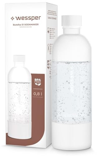Wessper Botellas de Repuesto para Máquina para Soda | Botella de PET de 800ml de Alta Calidad | Botella sin BPA para el Burbujeador de Agua de Plástico Reciclado | Blanco