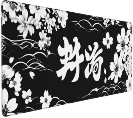 Tapis de Souris Japonais Minimaliste Tapis de Souris XXL 1200x600x3mm, Imperméable Tapis de Souris XXL Mouse Pad, Base Atidérapante, Haute Précision et Vitesse pour Gamer, Deco Bureau Femmes Cadeaux