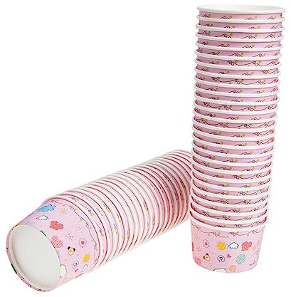 Healeved 50piezas Cuencos Desechables De Papel Para Helado Recipientes De Papel Para Mousse y Tarrinas Para Gelatina Para Fiestas