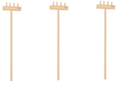 SOPOTUTU 3stücke Mini Zen Garten Harke Mit Traditionellem Vierzahnrechen Für Wellen Pfade Und Muster in Sand Für Tisch-Zen-gärten Hochwertiges Gartengerät