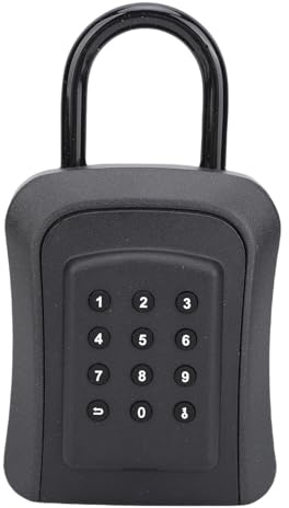 Plyisty Smart Key Lock Box, Wall Mounted, Password and APP Unlock, U Shackle, IP65 Portable Key Lock Box for Outside, Garage, Realtor, Office