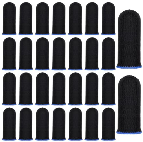 YBEATY 30 Pcs Gaming Finger Sleeves Light Fiber Thumb Protector Breathable Smooth Feel Protector Wrap Durable Anti Sweat Extremely Thin Support Covers for Touchscreen Devices Game Play