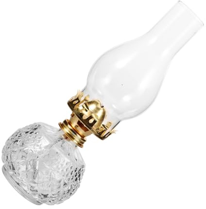 VALICLUD Vintage Öllampe aus Dickem Glas Hitzebeständig Klare Petroleumlampe mit Sicherem Docht Dekorative Tischlampe für Wohnzimmer Schlafzimmer Hochzeit Innen und Außen Stimmungsvolle