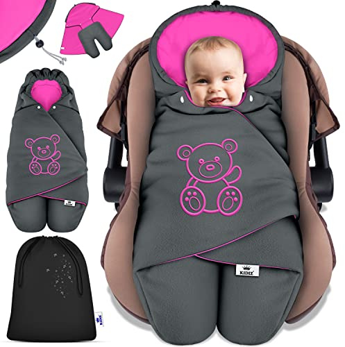KIDIZ Manta para bebé para invierno, otoño, manta para bebé con bolsillo, saco universal compatible con Maxi-Cosi, Römer, cochecito, cochecito y asiento de coche, aislante contra el viento, la humedad