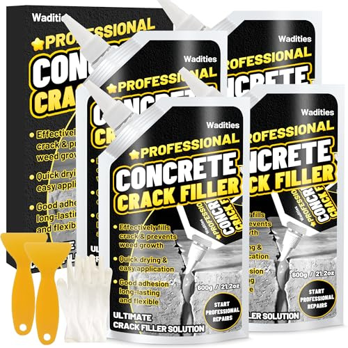 Relleno para grietas en hormigón 2.4kg, sellador impermeable para reparación de losas de hormigón en entradas de vehículos, pasillos, patios, juntas, sellador de secado rápido para exteriores - Gris