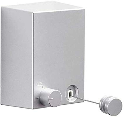 Onerbuy Youngine Wäschetrockner für drinnen und draußen, ausziehbar, zur Wandmontage, mit 4,2 m Stahlseil, verstellbare Schnur, kein Bohren und selbstklebend (Silber)
