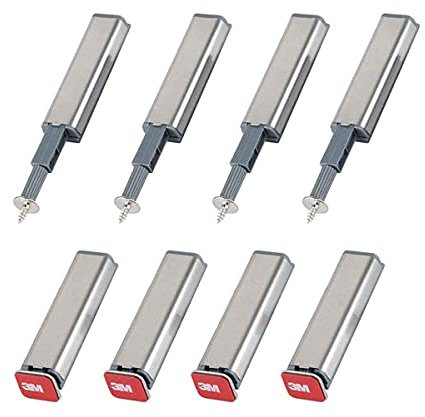 BuxiuGK 8Pcs Push Pull per Ante Adesive Damper Buffer Push to Open Sistema Chiusura Magnetica Pressione Chiusura per Aprire/chiudere la Porta per Cassetto, Porte Armadi