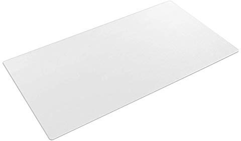 Transparente Schreibtischunterlage, 90 x 40 cm, große, rutschfeste strukturierte PVC-Schreibunterlage, wasserdichte runde Kanten, Schreibtischunterlage für Büro, Zuhause