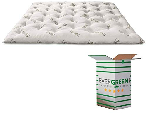 EVERGREENWEB Matratzen Topper 160 x 195 cm, Höhe 8 cm, Aus Memory Foam mit Aloe Vera Bezug, Matratzenschoner Orthopädisch mit Gänsefeder-Effekt, Weich Futon | Aloe Memory Topper