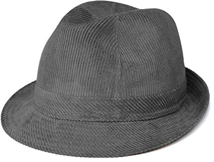 fiebig Westminster Cordhut | Trilby für Damen & Herren aus Baumwolle | Viele Farben und Größen | Fedora mit Kordgarnitur, Innenband & Mesh-Futter (58-L, Grau)