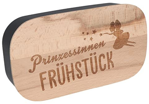 Spruchreif Fiambrera de plástico con tabla de desayuno grabada · Regalo escolar, fiambrera para niñas · Regalos para el comienzo del colegio · Fiambrera de princesa