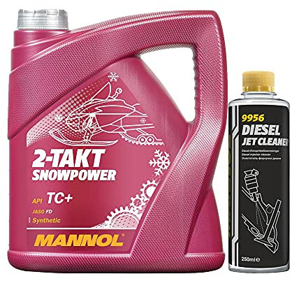 MANNOL 4l, 7201 2-Takt Snowpower API TC+ + Diesel Jet Cleaner Düsenreiniger - Kraftstoff Additiv 250 ml