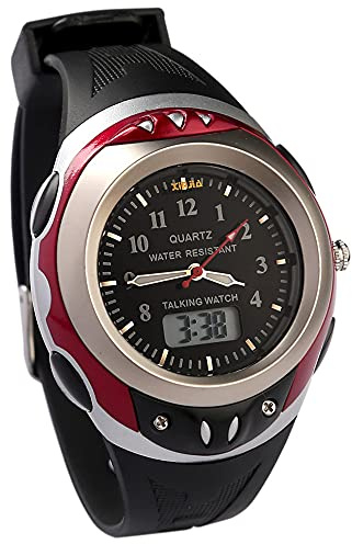 VISIONU Sprechende, analoge und digitale Uhr für Blinde, Kinder und ältere Menschen, elektronische Sportuhren 787ZTS-SP, Streifen