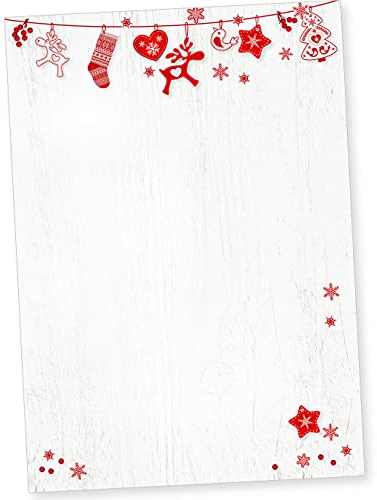 Julfest 250 Blatt Briefpapier Weihnachten, Weihnachtspapier A4 für Firmen