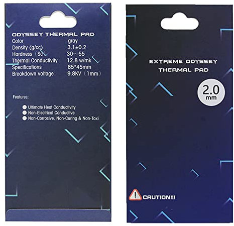 1 one enjoy Thermal Pad 12.8 W/mK, 85x45mm, Non Conductive Heat Resistance High Temperature Resistance, Silicone Thermal Pads for Laptop Heatsink/GPU/CPU/LED Cooler (2mm)