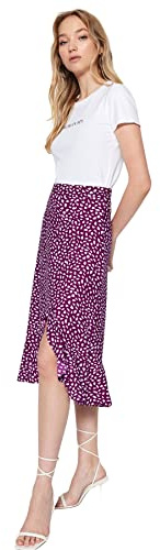 Trendyol - Falda de Punto para Mujer, Morado, S