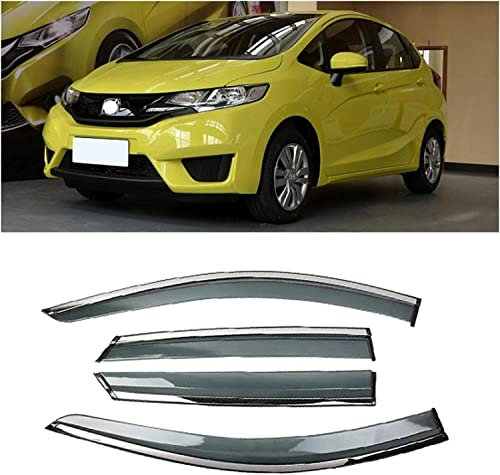 DIOTTI 4 Piezas Deflector Ventana Lateral para Fit 2014, Visera Ventana Lateral Coche Toldos Ventilación Visera Ventana Lateral