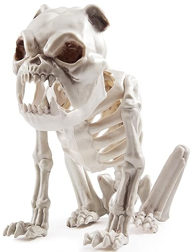 JOYIN 24,1 cm Halloween Skelett Hundeskelett für Halloween Dekoration Hundeknochen aus Kunststoff mit Gelenken für Requisiten, gruselige Szenen