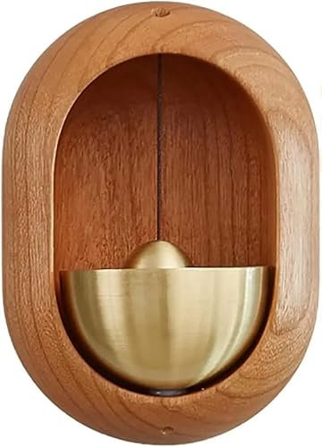 Wooden Doorbell for Door Opening – Shopkeeper Bell, Oval Wind Chime, Wooden Bell for Home, Office, Store, Gate, Business, or Garden Decor