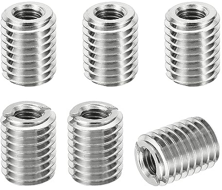 PATIKIL Insert Fileté, M14*2 Mâle à M8*1.25 Femelle 18mm 6 pcs | Filetage Adaptateurs Manchon Réduction Écrou, Réparation Insérer Écrou Vis Réducteur, Conversion Inox Acier Fixation