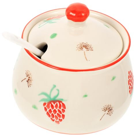 ABOOFAN Salière De Cuisine Sucrier En Porcelaine Blanche Avec Couvercle Et Cuillère Pot À Condiments