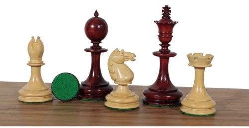 TAJ CHESS STORE Reproduzierte William Hallett Schachfiguren aus dem Jahr 1860 aus echtem Rosenholz und natürlichem Buchsbaum mit 2 zusätzlichen Königinnen
