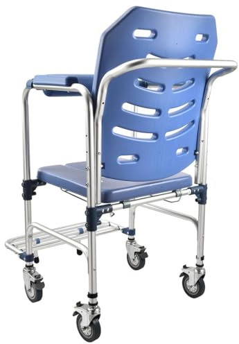Dusch Toilettenstuhl Fahrbar Nachtstuhl,Commode Toilet Chair for Bedroom,Duschstuhl mit Rollen,Fahrbarer Toilettenstuhl Nachtstuhl,für Senioren Behinderte und Schwangere A