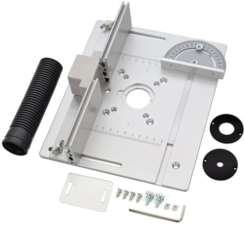 Placa de inserción de mesa de enrutador, fresadora de madera de aleación de aluminio, máquina recortadora con tablero transparente, herramienta auxiliar de grabado de mesa de enrutador de carpintería