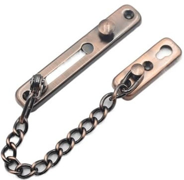 TüRkette Anti-Diebstahl-Edelstahl-Haustür-Kettenriegel-Sicherheitsschutz-Sicherheitsschloss-Sicherheitsbegrenzer-Werkzeug-Hardware for Haustür TüR Kettenschloss(Color:Red patina)