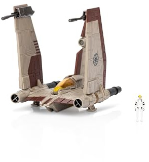 STAR WARS Micro Galaxy Squadron V-19 Torrent Starfighter - 5-Inch Vehicle with Folding Wings and Tail Fin Plus 1-Inch Micro Figure Accessory