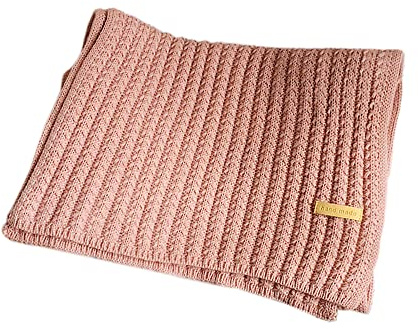 Blausky 1 Stück Schal Damen Warm,Gestrickter Schal,Lange Strickschal,Einfarbig Stola,Winterschal,Damenschal,Warmer Frauen Schals,Scarf aus Garn,für Frühling Herbst Winter,25 x 175 cm,Rosa