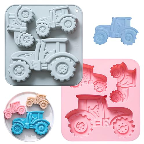 HGSHUO Silikonformen Traktor Backform Auto Kuchenform Silikon Form 3D Kuchenbackform Mousse Traktor Schokoladenformen Motivbackformen Gelee Dessert Soap Geburtstag Weihnachten