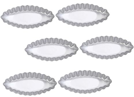 COLLBATH Molde Para Tartaletas De Huevo Grande 6piezas Molde Antiadherente De Aleación De Aluminio Para Hornear Postres Adecuado Para Diy Fácil De Limpiar Para Uso Diario