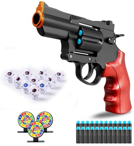 SZJYMY Pistola Giocattolo Soft Bullet, Pistola Blaster, Shockwave, Giocattolo di Sicurezza, Modello di Gioco di Ruolo, Pistola Revolver Giocattolo per Bambini dai 3 agli 8 Anni e Oltre