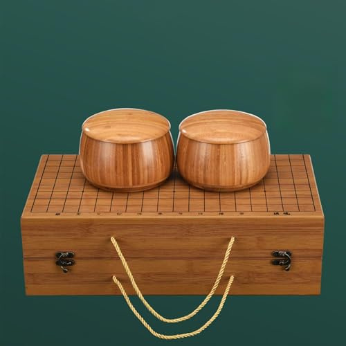 Premium Bamboo Go Set mit 361 Bakelit-Steinen und Schalen, wendbares wasserdichtes Design für Anfänger und zwei Spieler Gameplay (b,e)
