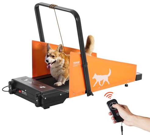 VEVOR Tapis de Marche pour Chiens de Taille Moyenne, Capacité de Charge 90 kg, Tapis de Course Électrique avec Écran LCD, Barre Pliable Forme de U, Équipement d'Intérieur pour Animaux de Compagnie