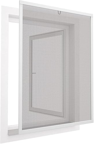 Waidmeister ALLERGICpro Pollenschutzgitter, Alurahmen, weiß,Fenstermontage ohne Bohren in 100x120 und 130x150cm, Pollenschutz für Fenster (100x120cm)