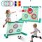 Cornhole & Ringwurfspiel & Fußballtor, 3 in 1 Gartenspielzeug Indoor Outdoor Spiele für Kinder, Cornhole Spiel mit 6 Sitzsäcken und 6 Ring, Outdoor Spielzeug ab 5 6 7 Jahre Geschenke für Kinder