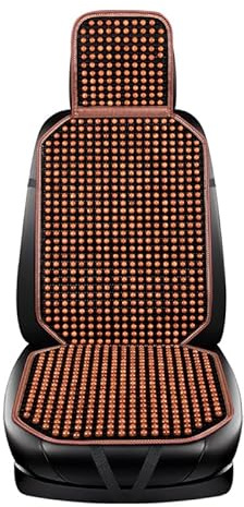 Coussin de Selle à Bille, Couvre-Siège Billes de B Coussin de siège auto en perles de bois, universel, rafraîchissant, respirant, avec base antidérapante, 5 couleurs disponibles.(Elegant Brown)