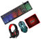 Tofficu 1 Juego Teclado Retroiluminado Ratón Auriculares y Alfombrilla USB Accesorios para Ordenador Ergonomía y para Gaming