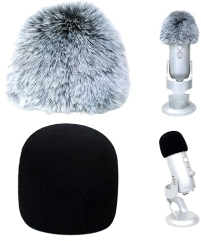 Mikrofon Windschutz, 2 Stück Lavalier Mikrofon Windschutz, Windschutz Mikrofon Und Pelz-Popfilter Für Fell-Windschutz Für Mikrofon Schaum Pop Filter Für Professionelle Aufnahmen Im Freien