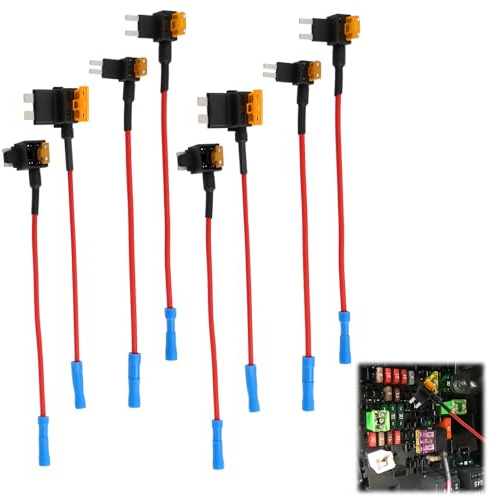 Set Di 8 Rubinetti Di Sicurezza Per Auto Con Fusibili Ato, Mini, Micro 2 E Adattatori/Supporti –Per Kit Di Cablaggio Fisso Hk3, Hk4, Hk3-C E Hk5,Per Dashcam E Accessori Elettronici
