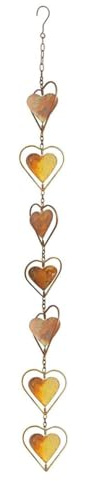 Ausi Catena per la pioggia in rame a forma di amore: elegante e pratico raccoglitore di acqua piovana per esterni (sostitutivo del pluviale)