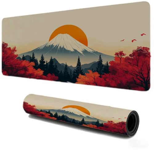 Alfombrilla Ratón Gaming Grande XXL 1000x600, Mejora la Velocidad y la Precisión, Árbol Rojo Mouse Pad Antideslizante, Alfombrillas Raton de Oficina y Casa, Accesorio Gaming para Ratón Teclado S-413