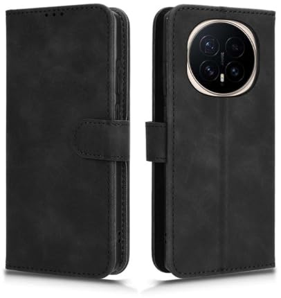 PEIYE Hülle für Honor Magic 8 Pro 5G, Klappbar Lederhülle Flip Cover Case, Wallet Schutzhülle Handyhülle mit Kartenfach und Geldfach, Magnetverschluss, Standfunktion, TPU-Innenteil, (Schwarz)
