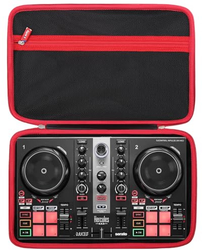 worfty Case for Hercules DJ Control Inpulse 200/200 MK2 - Hard Travel Protective Carrying Storage Bag (Case Only) (Black)
