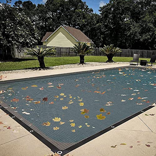 Filet de protection rectangulaire pour piscine - 6 x 12 m - Bâche hivernale de protection durable pour piscines creusées et hors sol - Maille fine en polyéthylène résistant aux intempéries