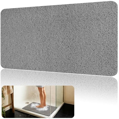 XRXYMQ Grau Duschmatte rutschfest 40x60 cm Antirutschmatte Dusche | Antirutschmatte Badewanne mit Ablauf, Pvc Weich Badewannenmatte Rutschfest,, Schimmelresistent, Duschbereich, Badezimmer